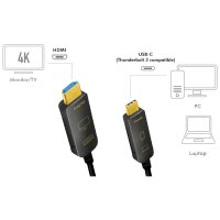LogiLink Câble de fibre optique hybride USB-C AOC,...