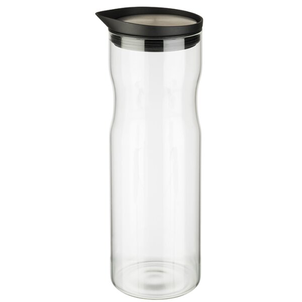 APS Carafe en verre avec couvercle, 1,0 litre, verre/inox