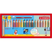 STABILO Farbstifte woody 3in1 880/18-4 Pastell, Etui 18 Stk.