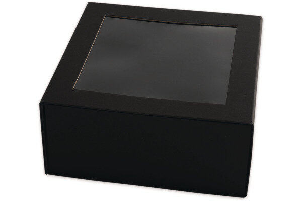 ELCO Box cadeau avec grande fenêtre 82115.11 noir, 22x22x10cm 5 pcs.