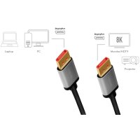 LogiLink Câble DisplayPort 1.4, fiche mâle -...