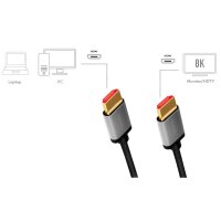 LogiLink Câble HDMI 2.1, fiche mâle A -...