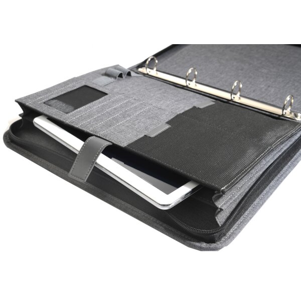 WEDO Serviette-classeur COLLEGE, A4, polyester, gris chiné