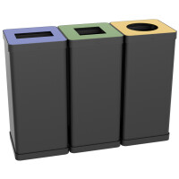 ALBA Wertstoffsammelbox für Papier, schwarz blau, 50 Liter