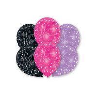 NEUTRAL Latex Balloons 6 pcs. 9901070 pink, purple, black...