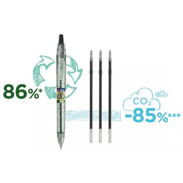 PILOT Stylo à bille Ecoball B2P BP-B2PEB-M-L bleu 1.0mm