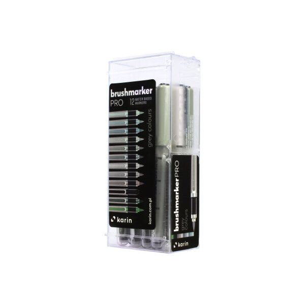 KARIN Brush Marker PRO 27C6 Grey colours 12 Stück