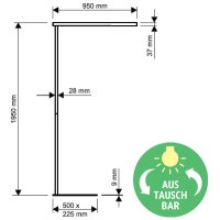 MAUL Lampadaire à LED MAULjet, dimmable, blanc