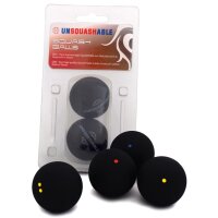 UNSQUASHABLE Balle de squash, lent, blister de 2, noir