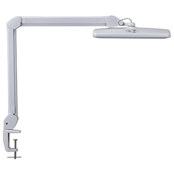 MAUL Lampe de bureau &agrave; LED MAULintro, dimmable, pince, blanc