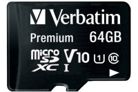 VERBATIM Micro SDXC Card 64GB 44084 with Adapter Class...