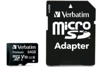 VERBATIM Micro SDXC Card 64GB 44084 with Adapter Class 10. UHS 1