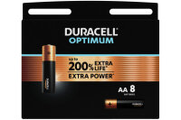 DURACELL Batterie Optimum 4-137684 AA, LR6, 1.5V 8...
