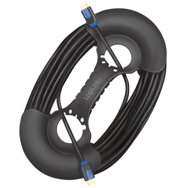 LogiLink Kabelaufroller, f&uuml;r 2 - 20 m Kabel, schwarz