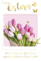 SUSY CARD Oster-Grusskarte Tulpen rosa