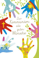 SUSY CARD Kommunionskarte "Bunte Hände"