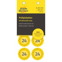 AVERY Zweckform Prüfplaketten, 2024, Vinyl, gelb, 30 mm