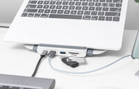 DIGITUS Notebook-Ständer mit USB-C Docking Station,...