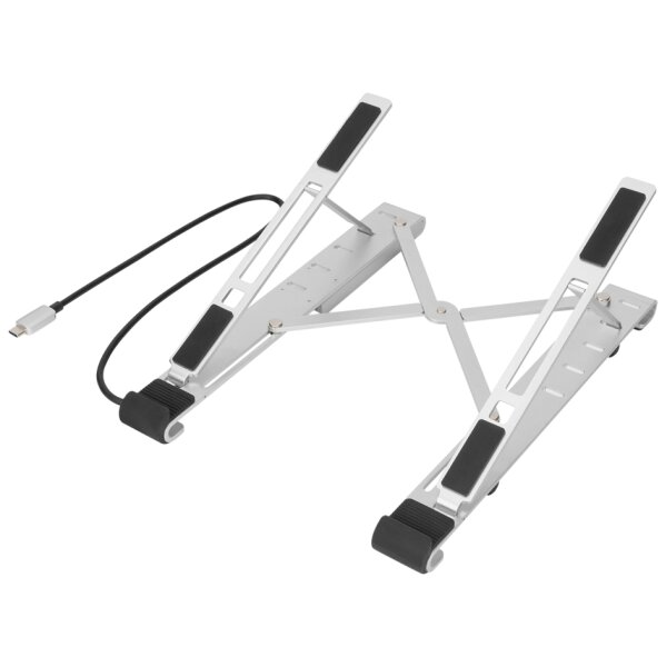 DIGITUS Notebook-St&auml;nder mit USB-C Hub, 5-Port