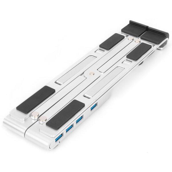 DIGITUS Notebook-St&auml;nder mit USB-C Hub, 5-Port