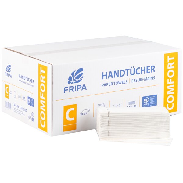 Fripa Essuie-mains COMFORT, 250 x 230 mm, pli V, extra blanc