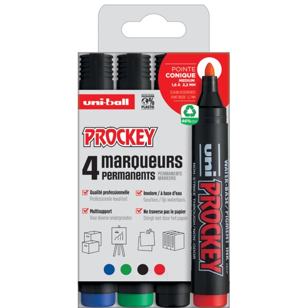 uni-ball Permanent-Marker PROCKEY PM122 4 PF, 4er-Set