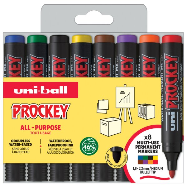 uni-ball Permanent-Marker PROCKEY PM122 4 PF, 4er-Set