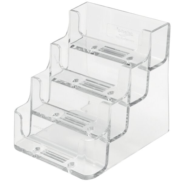 deflecto Visitenkartenhalter, 4 Fächer, glasklar