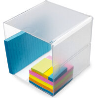 deflecto Boîte de rangement Cube, 1 casier, cristal