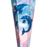 ROTH Schultüte "Delfine", eckig, 850 mm, mit Effekt