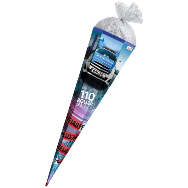 ROTH Schultüte "Polizei 110", rund, 700 mm, mit Effekt