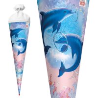 ROTH Schultüte "Delfine", rund, 700 mm,...