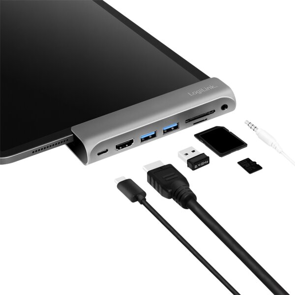 LogiLink Station daccueil USB 3.2 (Gen 1), USB-C, 7 ports