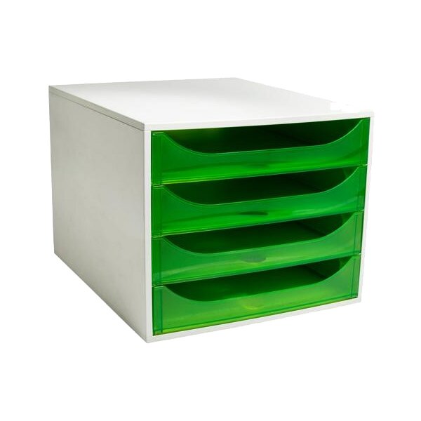 EXACOMPTA Schubladenbox ECOBOX, 4 Sch&uuml;be, himbeere