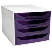 EXACOMPTA Schubladenbox ECOBOX, 4 Schübe, himbeere