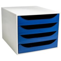 EXACOMPTA Schubladenbox ECOBOX, 4 Schübe, himbeere