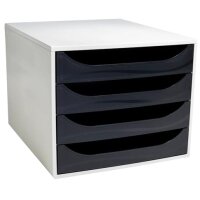 EXACOMPTA Schubladenbox ECOBOX, 4 Schübe, grau