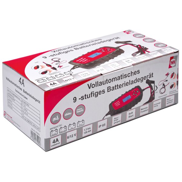 IWH Chargeur de batterie voiture 4A, 6/12V