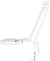 LogiLink Lampe loupe à LED, avec pince, blanc