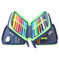 herlitz Etui scolaire triple Green Goal, 31 pièces