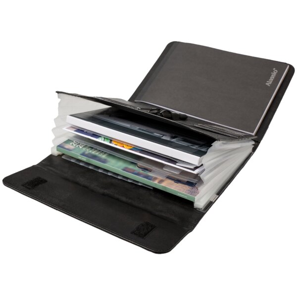 STOP Fächermappe RPET BALI, A4, recyceltes PET, anthrazit