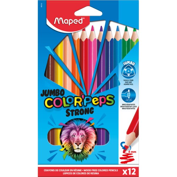 Maped Crayon de couleur triangulaire JUMBO COLORPEPS STRONG