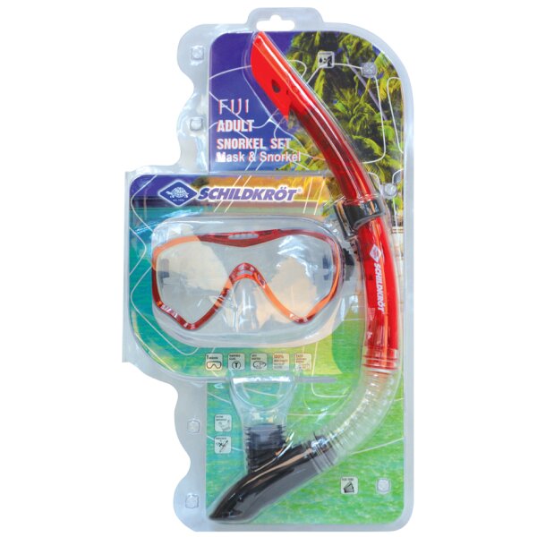 SCHILDKRÖT Schnorchel-Set "Fiji", 2-teilig, rot