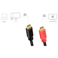 LogiLink Câble HDMI 2.0, fiche mâle A -...