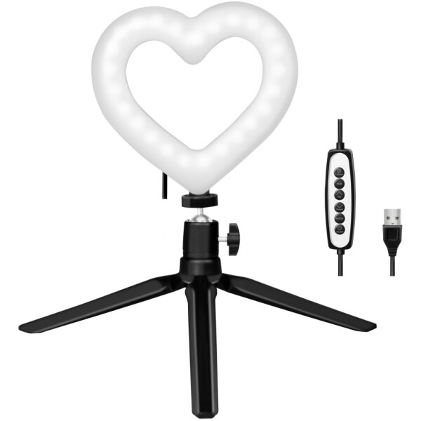 LogiLink Trépied LED avec coeur avec contrôle de léclairage