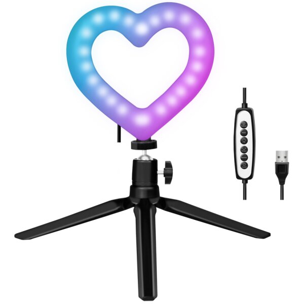 LogiLink Trépied LED avec coeur avec contrôle de léclairage