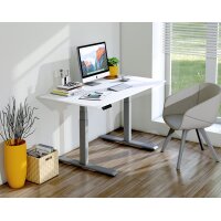 kerkmann Sitz-Steh-Schreibtisch Smart Office, weiss silber
