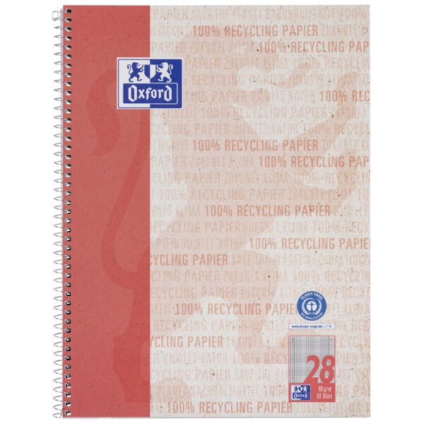 Oxford Collegeblock "Recycling", DIN A4+, 80 Blatt, blanko