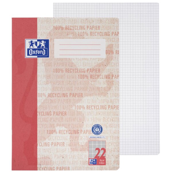 Oxford Schulheft "Recycling", DIN A4, 16 Blatt, Lineatur 27