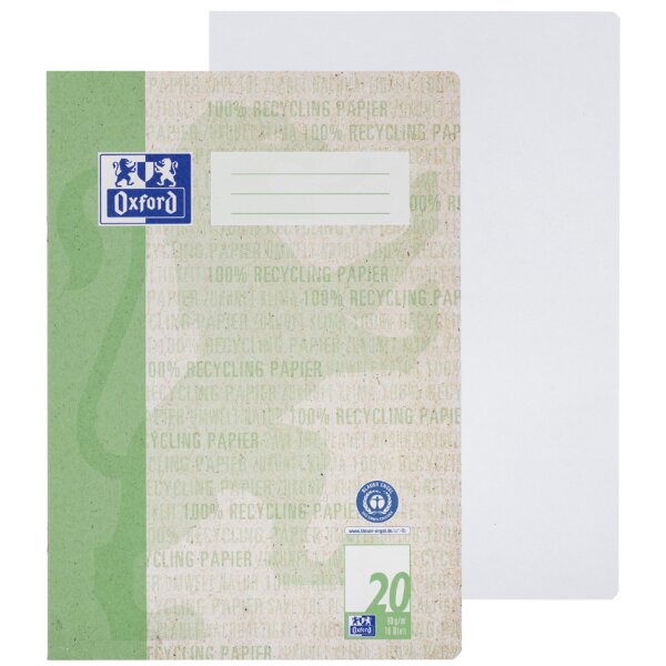 Oxford Schulheft "Recycling", DIN A4, 16 Blatt, Lineatur 27